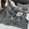 Warm Faux Rabbit Plush Sofa Throw Blanket Human Do