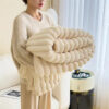Warm Faux Rabbit Plush Sofa Throw Blanket Human Do