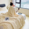 Warm Faux Rabbit Plush Sofa Throw Blanket Human Do
