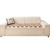 Cream-colored Large Plaid Square Fuzzy Pet Dog Mat
